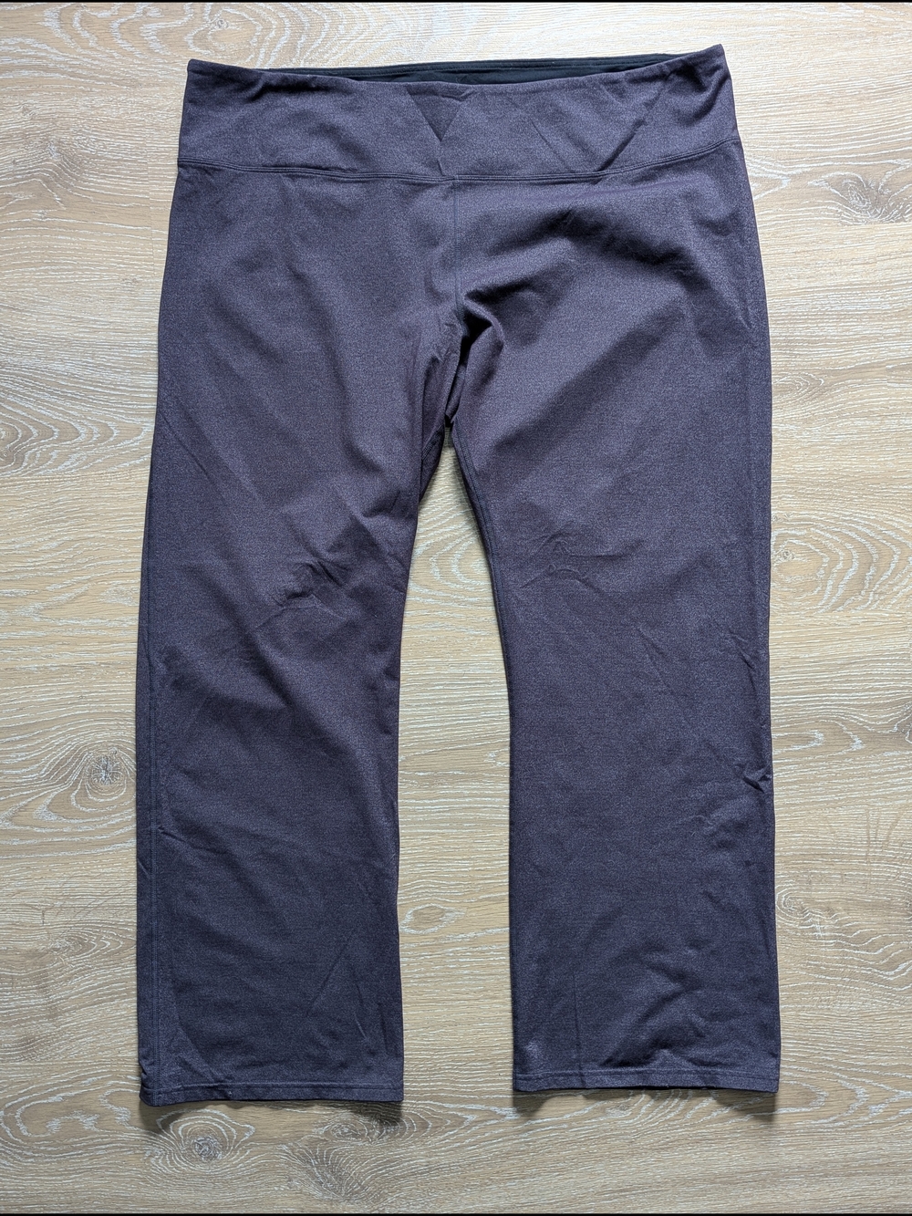 Tuff Athletics Women's Purple Heathered Wide Leg Yoga Pants